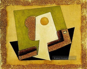  Komposition Kunst - Komposition au verre Verre et pipe 1917 kubismus Pablo Picasso